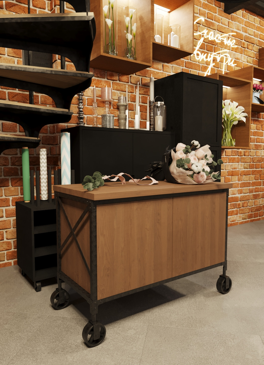 Коммерция. Двухэтажный Цветочный магазин 32 м²