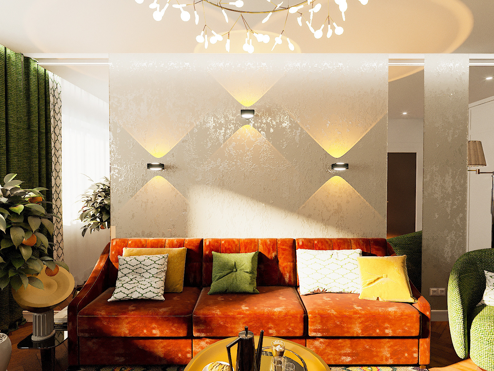 Дизайн гостиной в однокомнатной квартире