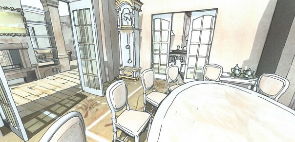 Обложка проекта: Столовая в классическом стиле