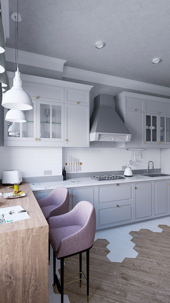 Дизайн интерьера и визуализация кухни 17 кв.м