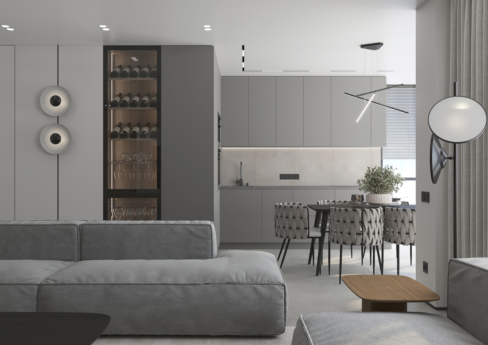 Кухня-гостиная (вид на кухню)