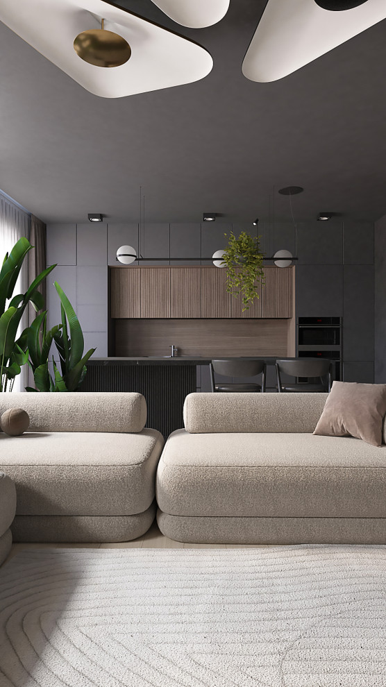 Обложка проекта: проект кухни-гостинной