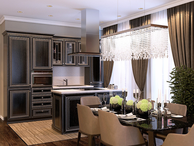 Дизайн-проект кухни-гостиной. Квартира в г. Геленджике.