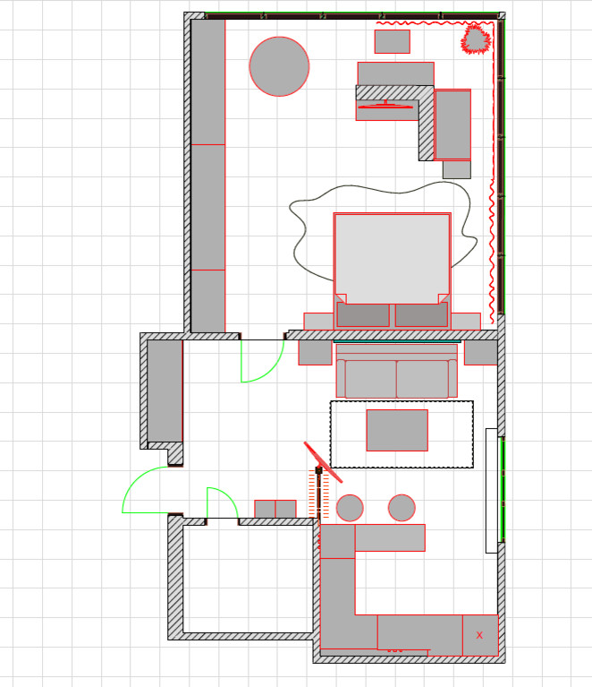 Кот в очках и розовая тумбочка