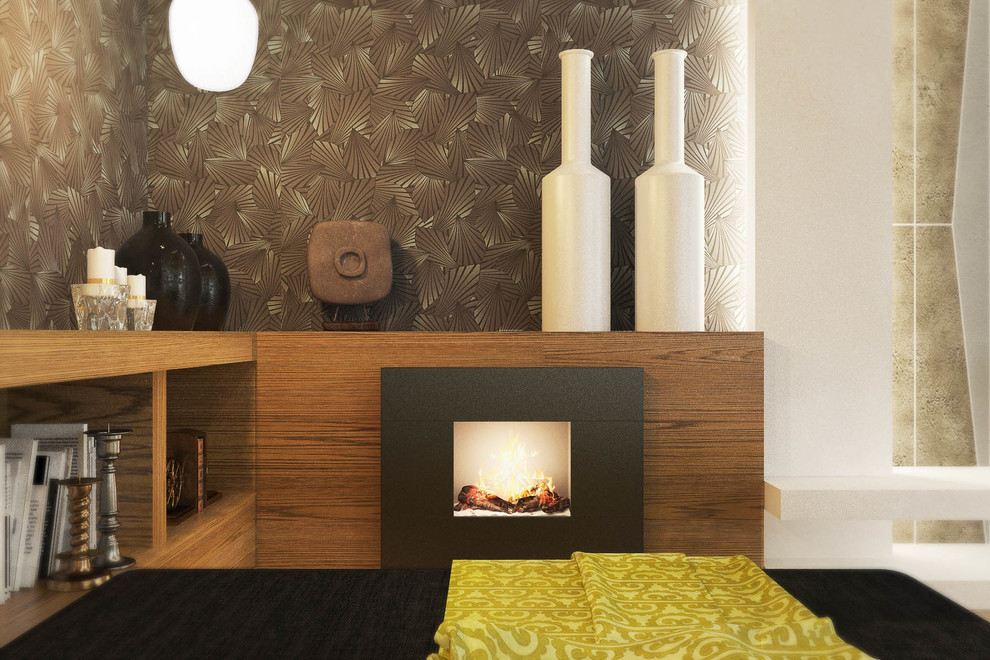 Лофт с камином.