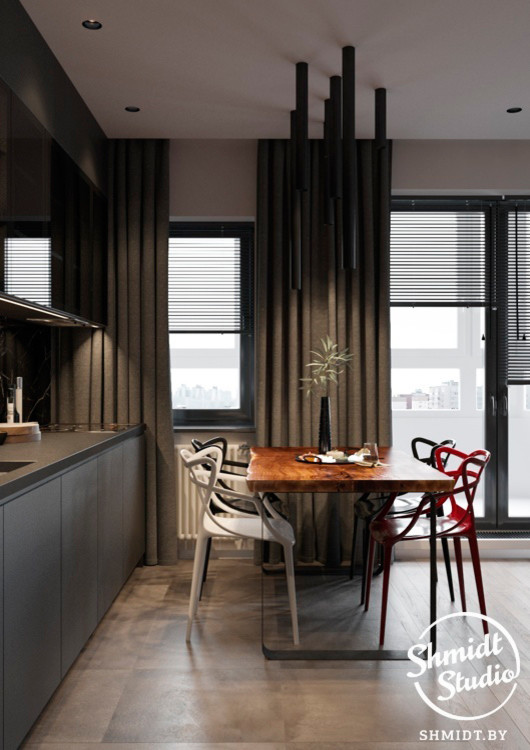 Проект интерьера "Black", Минск, 75м.кв