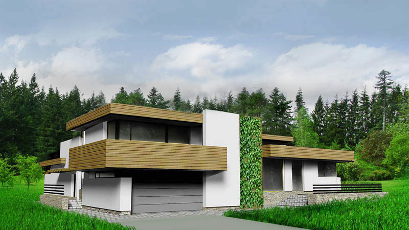 Обложка проекта: Загородный дом с бассейном и гаражом