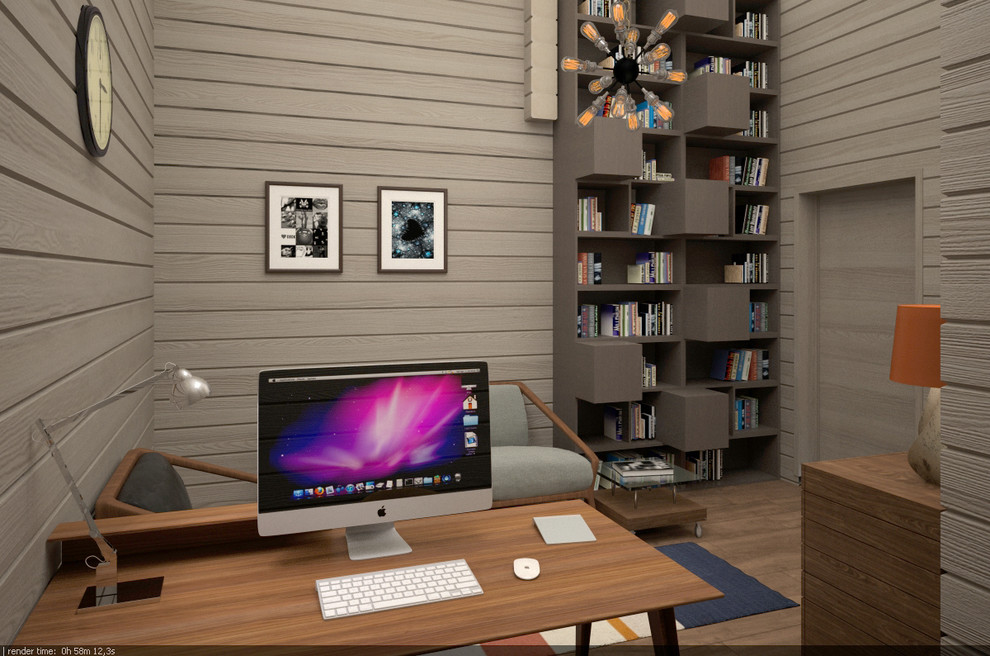 Загородный дом из бруса с яркими акцентами