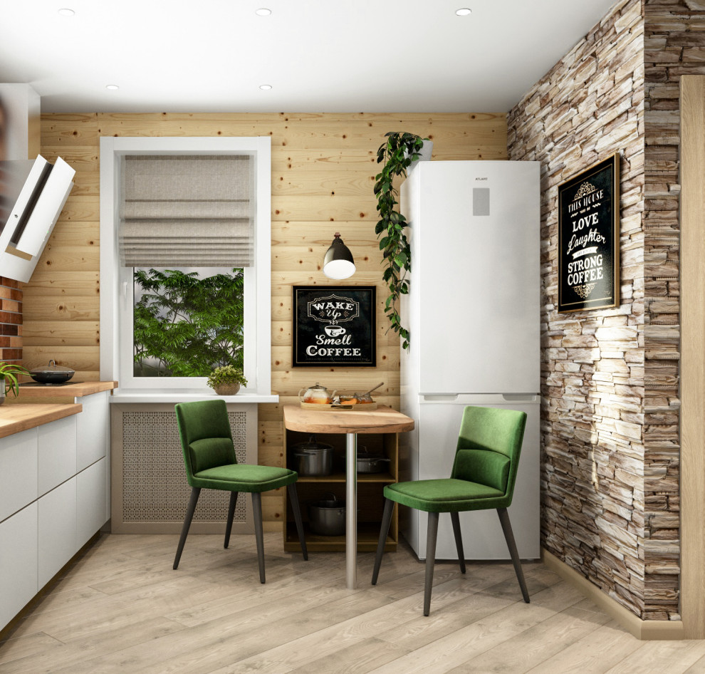 Блок-хаус в интерьере небольшого частного дома