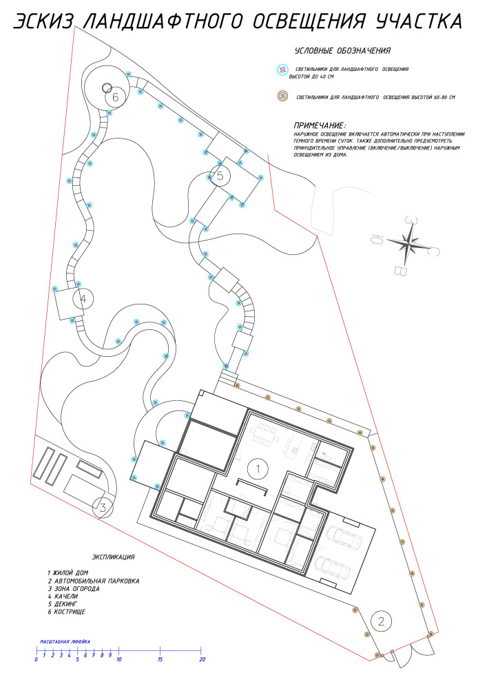 Проект участка  на крутом лесном склоне