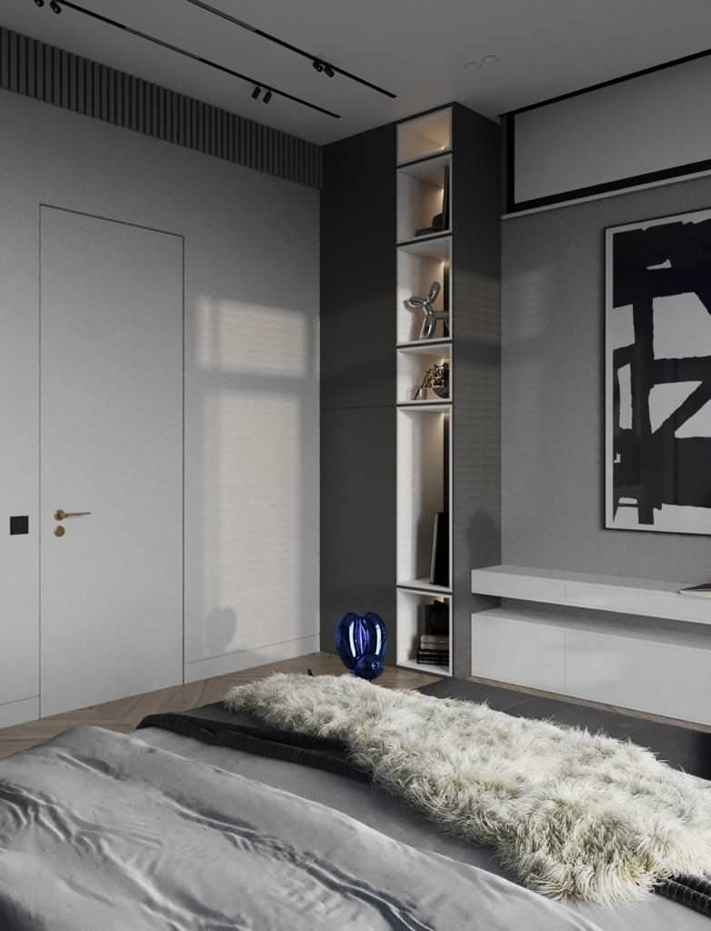 Спальня в таунхаусе в поселке Новорижский, 277 м2