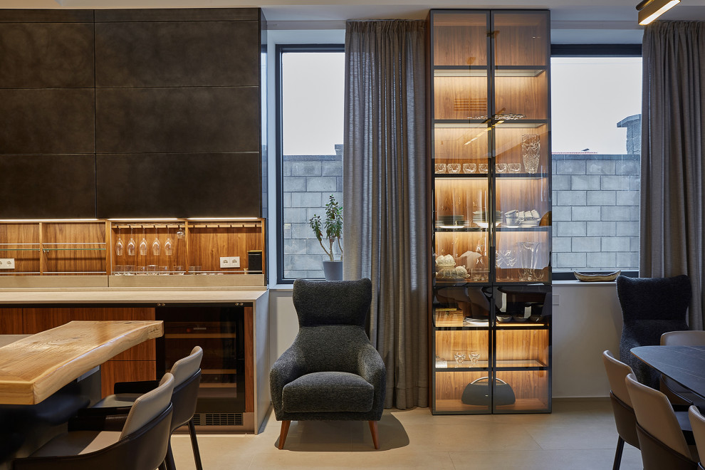 Кухня-гостиная в стиле минимализм