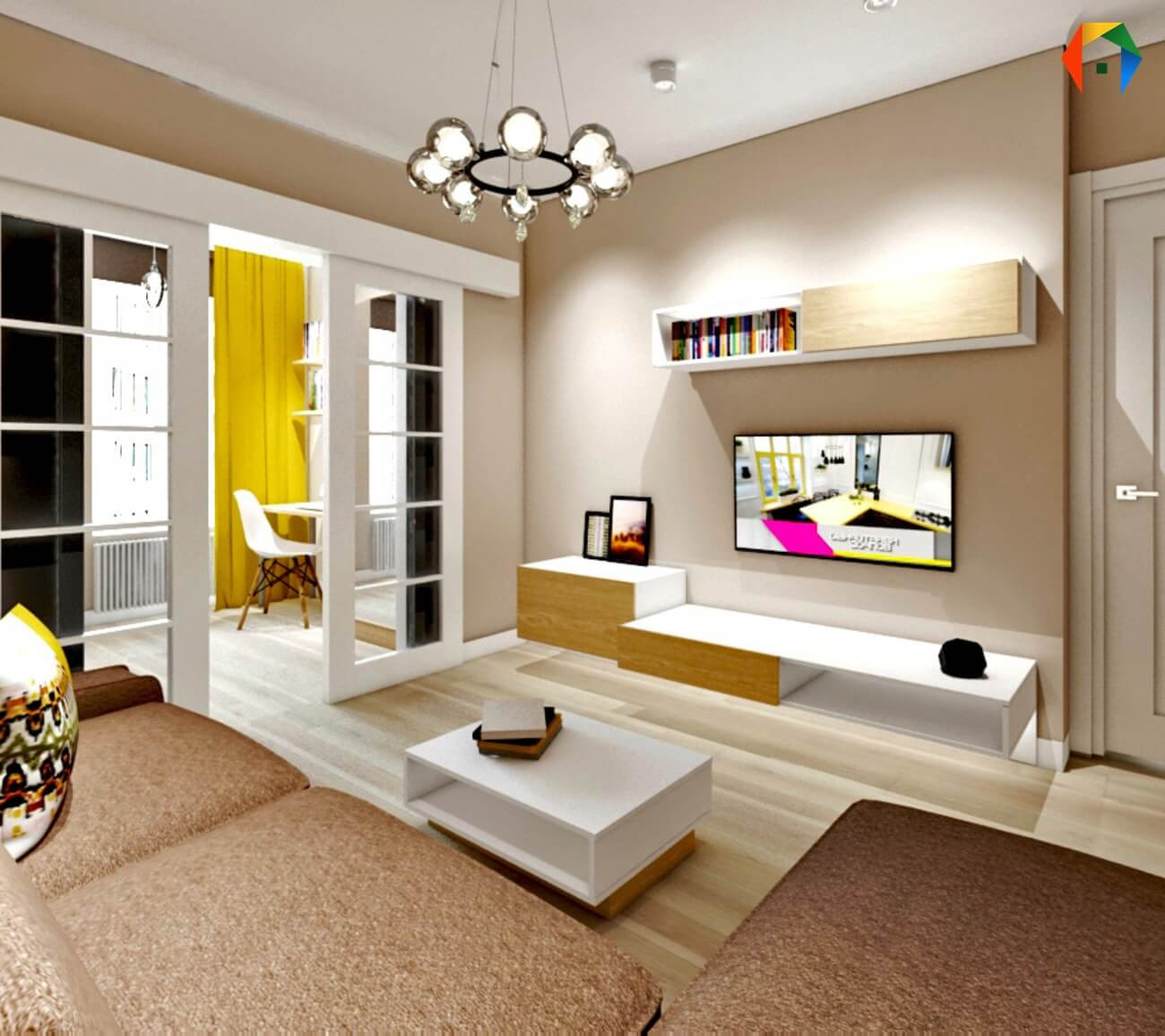 Обложка проекта: Березовая аллея. Дизайн проект двухкомнатной квартиры