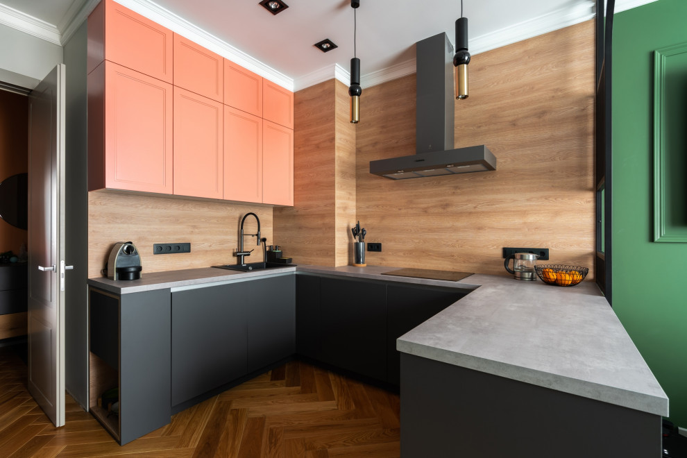 Небанальный лососевый в сочетании с серым