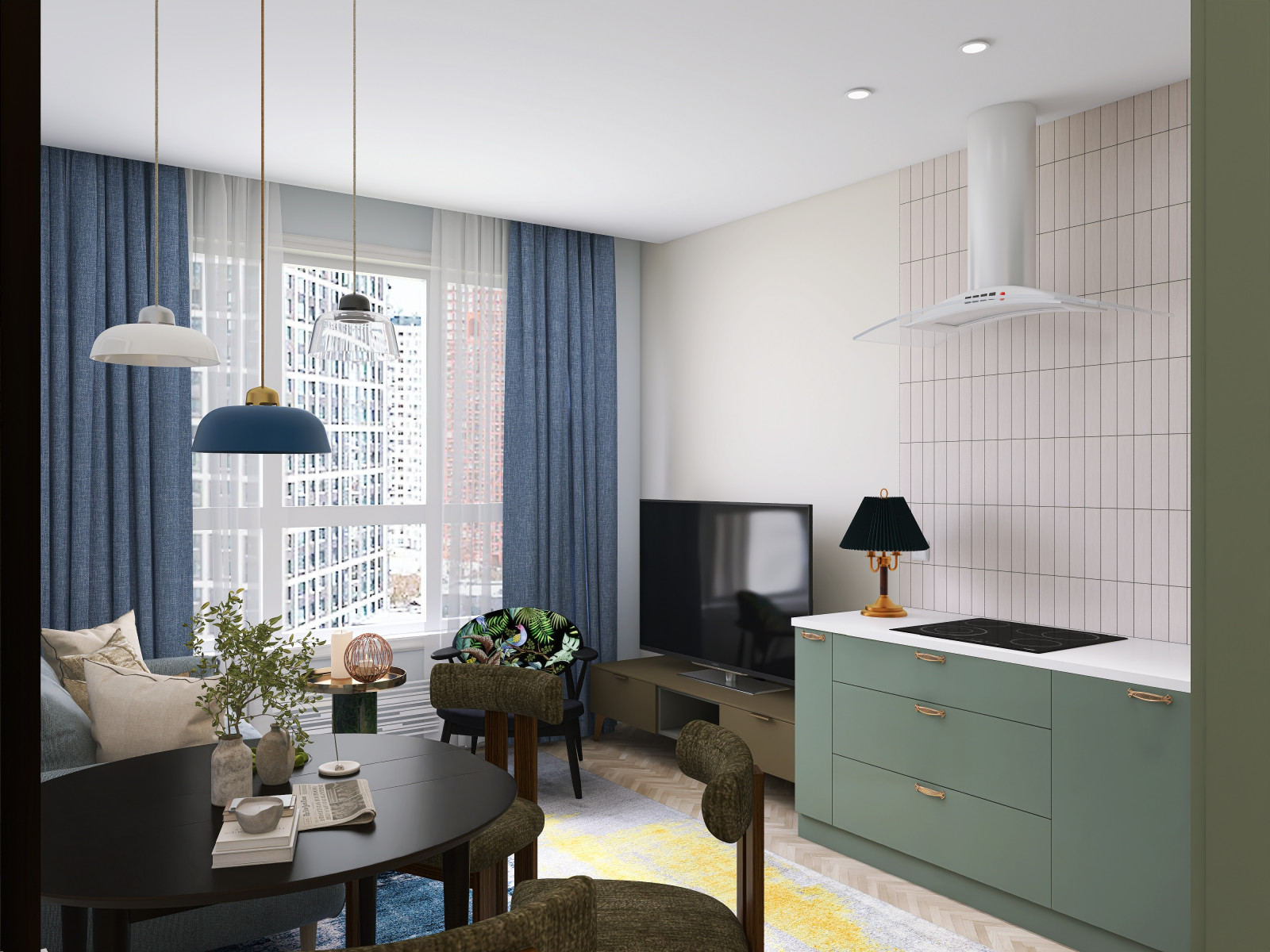 Дизайн интерьера 2х комнатной квартиры в ЖК "Парк Столиц" г. Екатеринбург