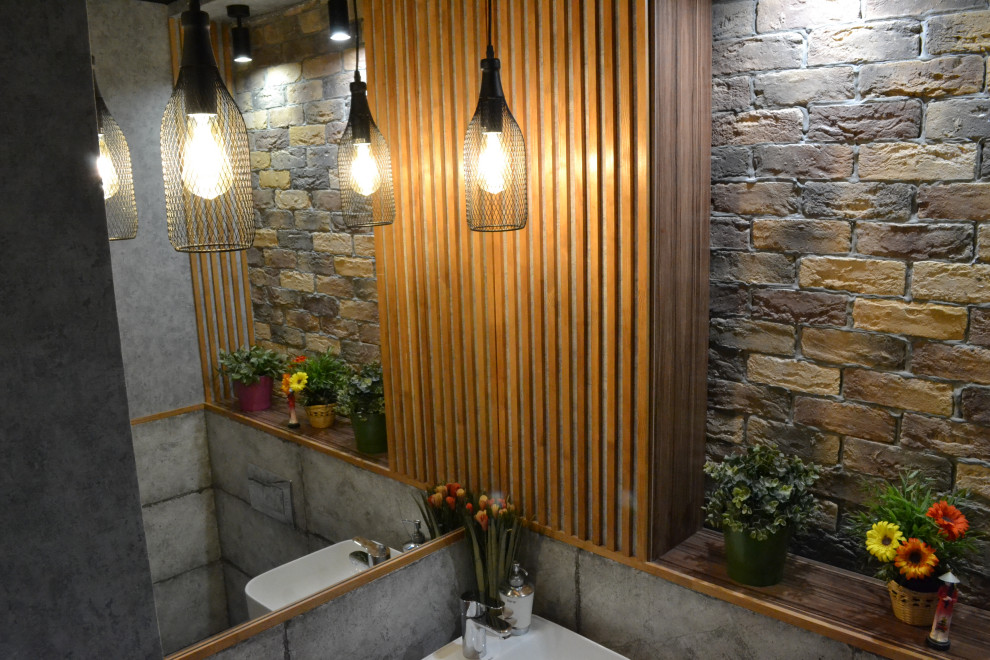 Санузел в стиле ЛОФТ