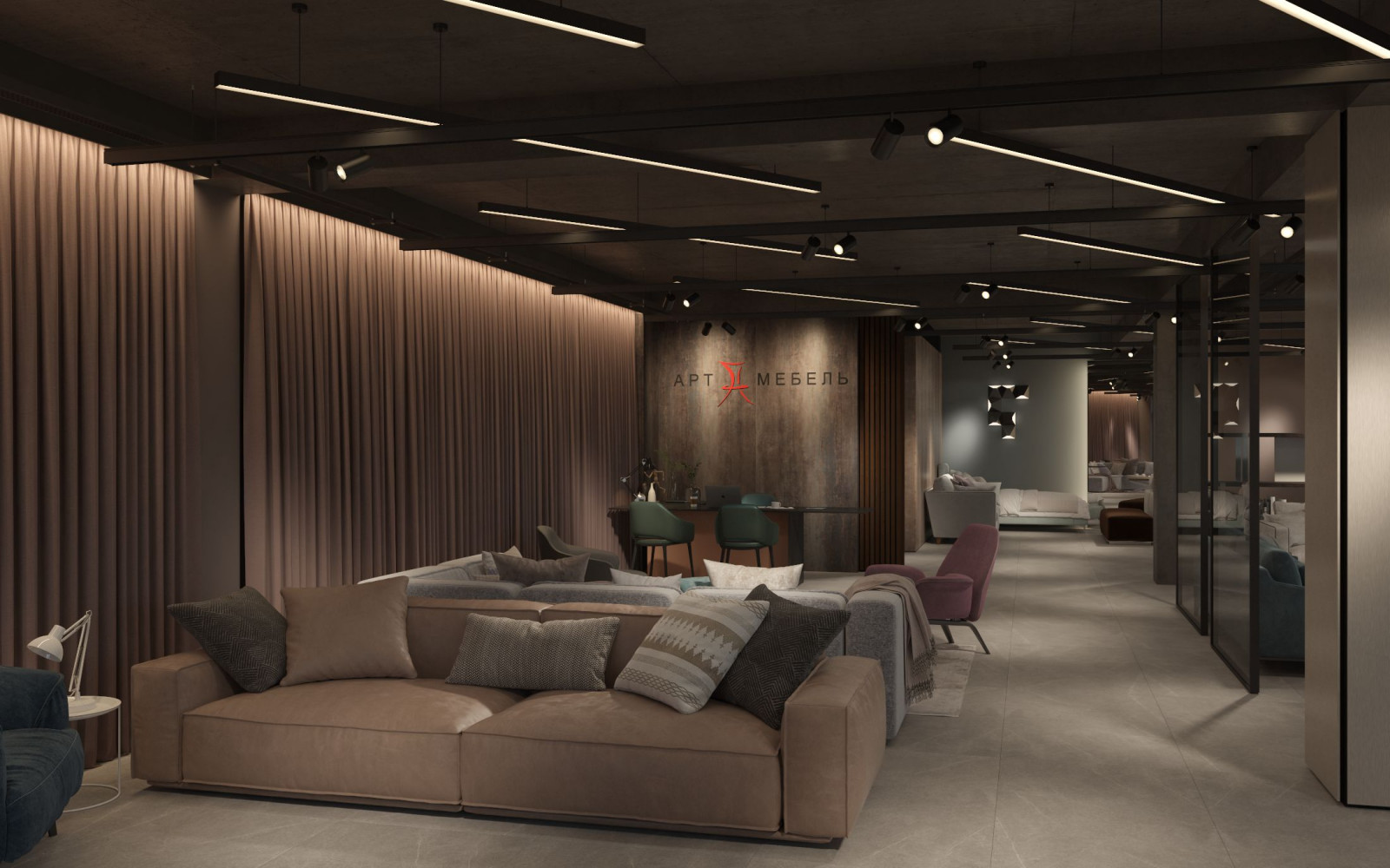 Интерьер мебельного магазина.