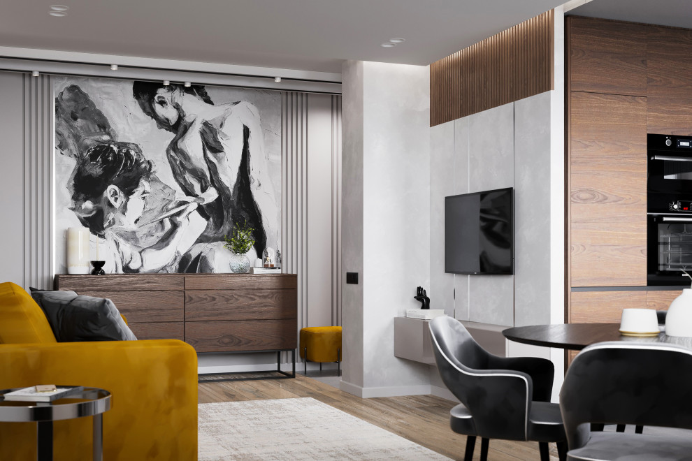 Гостиная-кухня в современном стиле