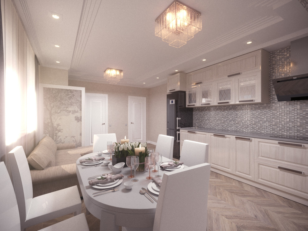 Обложка проекта: Проект кухни-студии в стиле арт-деко