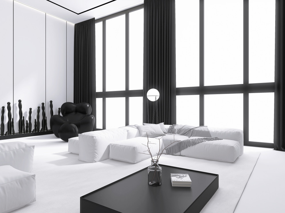 Минималистичная гостиная с акцентами арта Проект для квартиры в современном стил