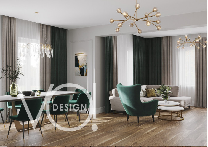 Загородный дом: кухня, гостиная и гостевой санузел