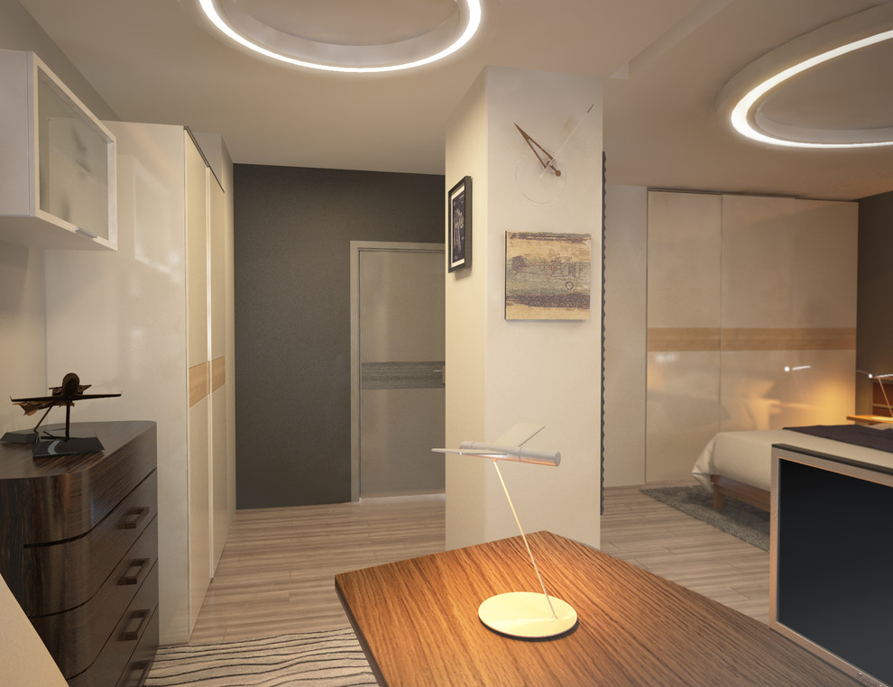 Кабинет, вид на кабинет и зону спальни