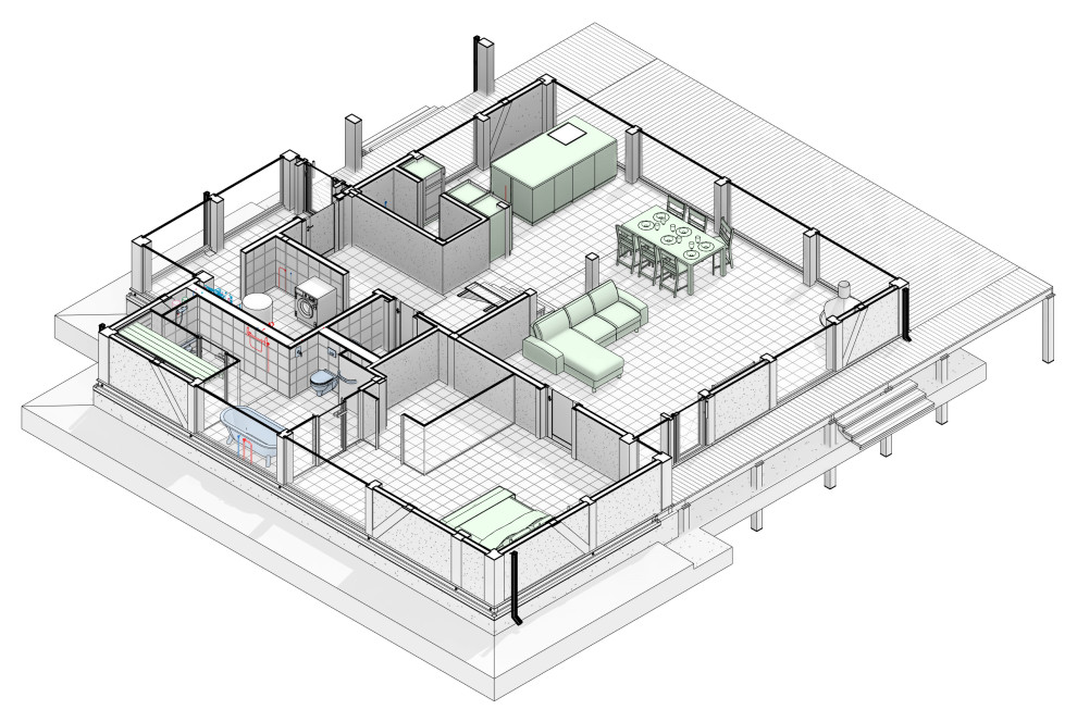 Объемный план 1 этажа