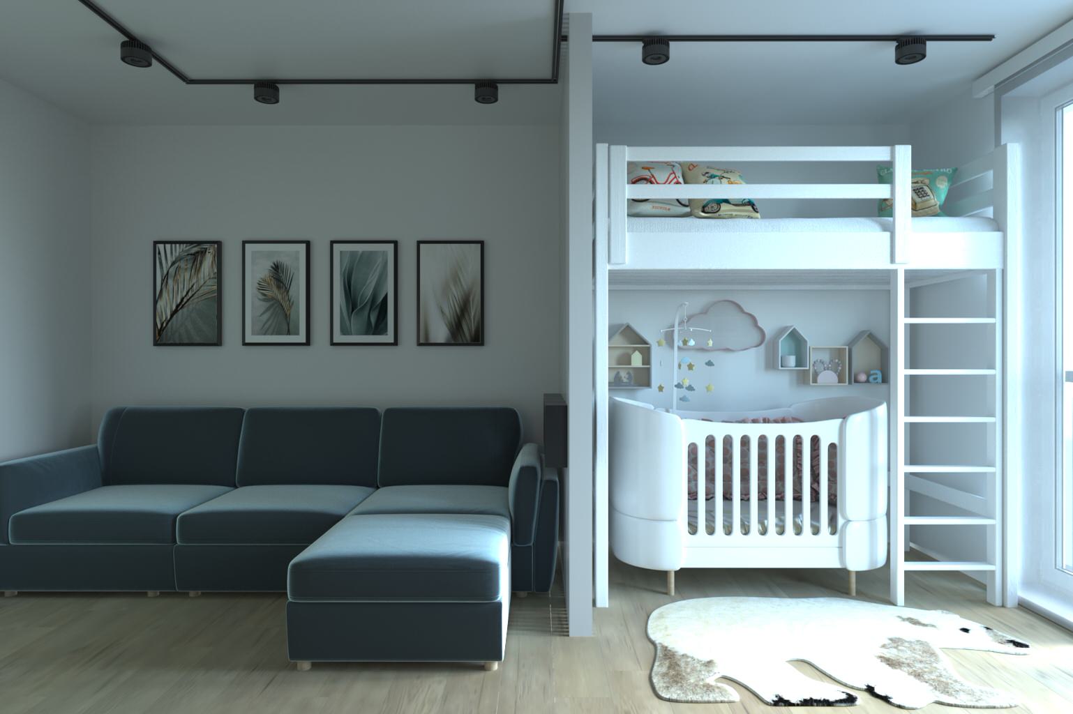 Дизайн общей комнаты с ребенком