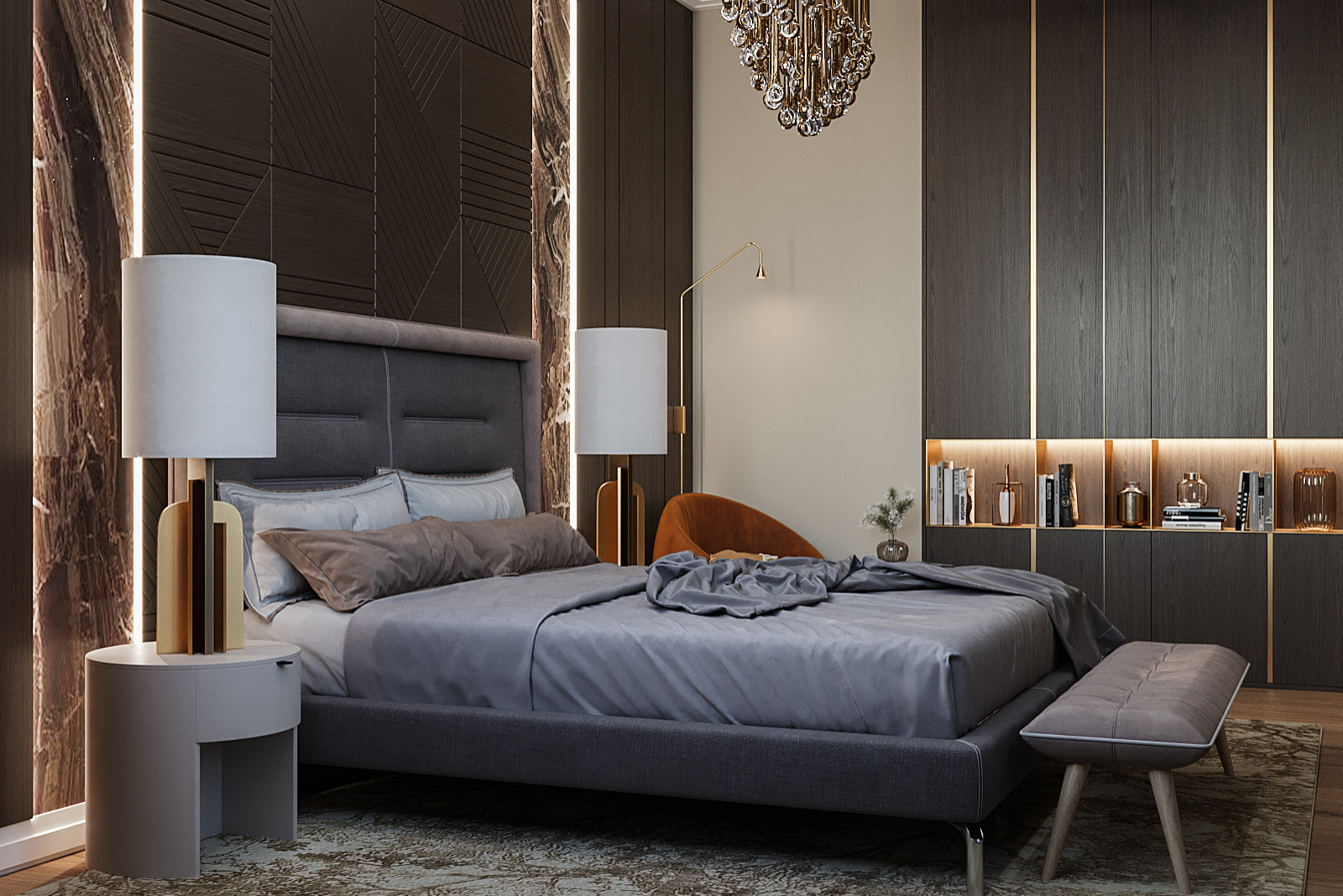 Спальня. Квартира ЖК Main Street Москва