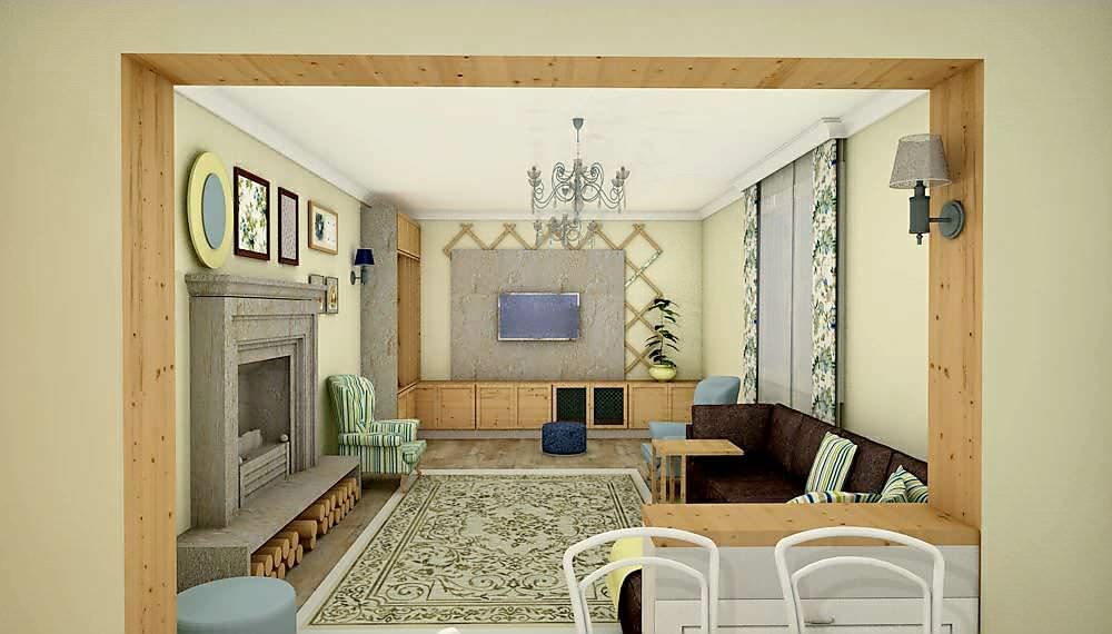 Кухня-гостиная в прованском стиле