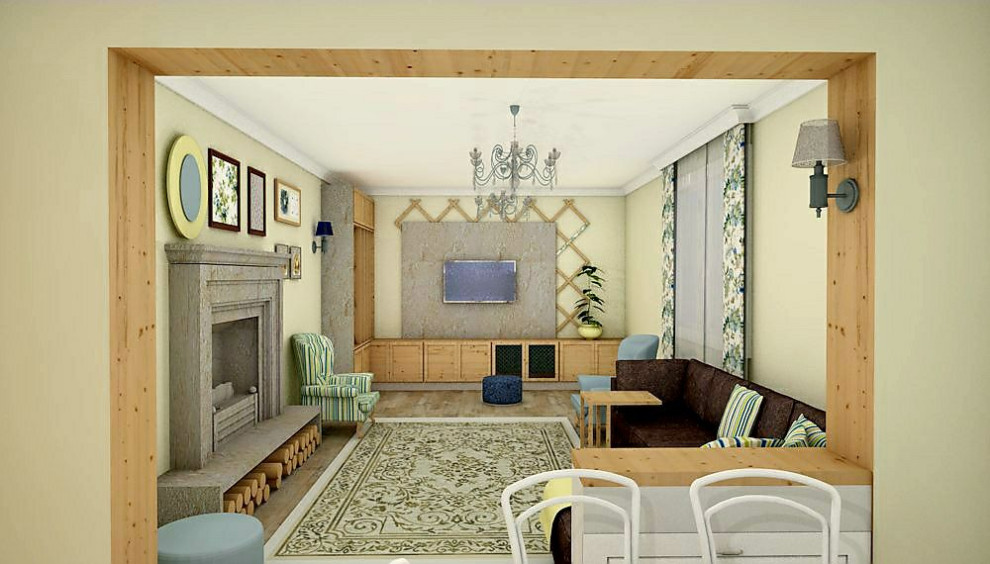 Кухня-гостиная в прованском стиле