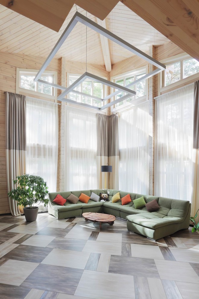 гостиная с двухсветным пространством