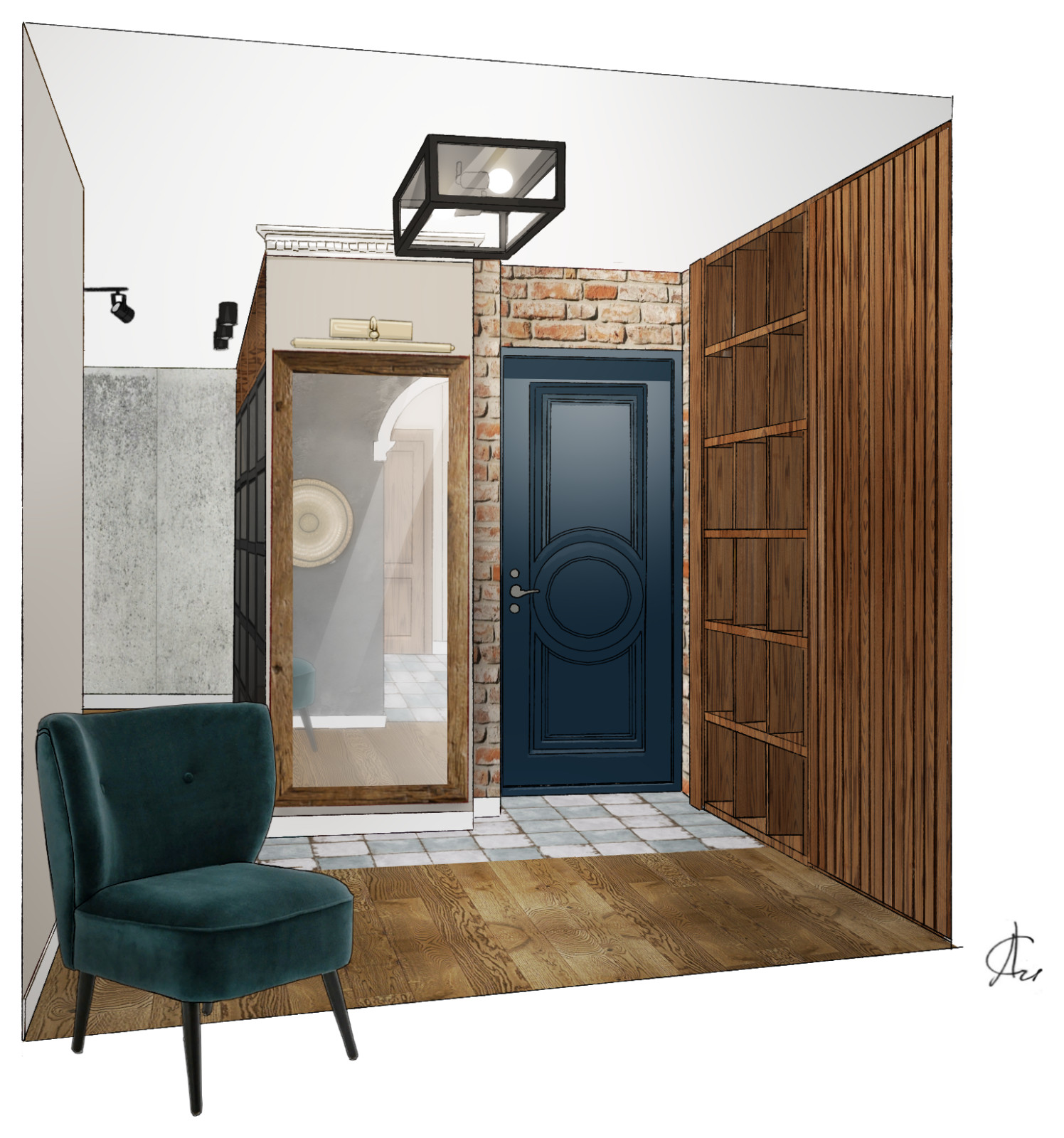 Проект квартиры в стиле лофт, бохо, фьюжн