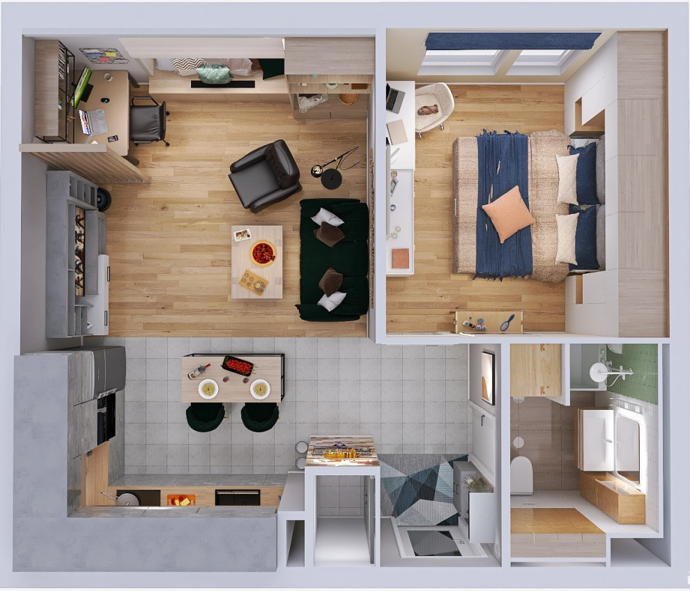 Обложка проекта: Однокомнатная квартира ЖК Саларьево Парк