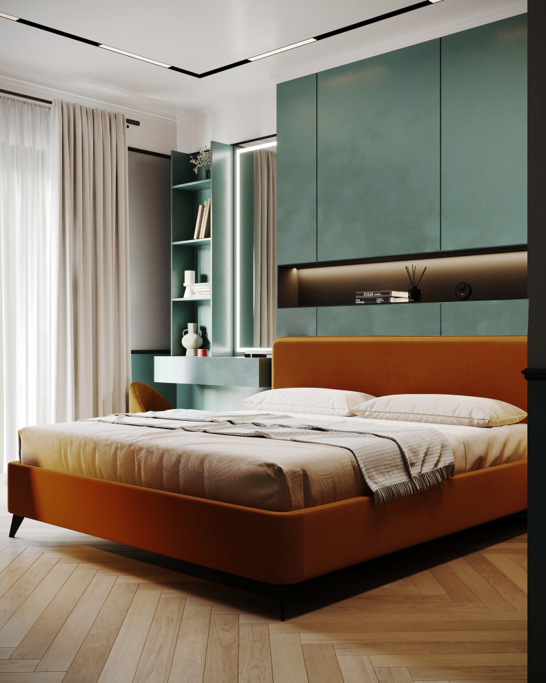 Спальня с игровым комплексом для кошек