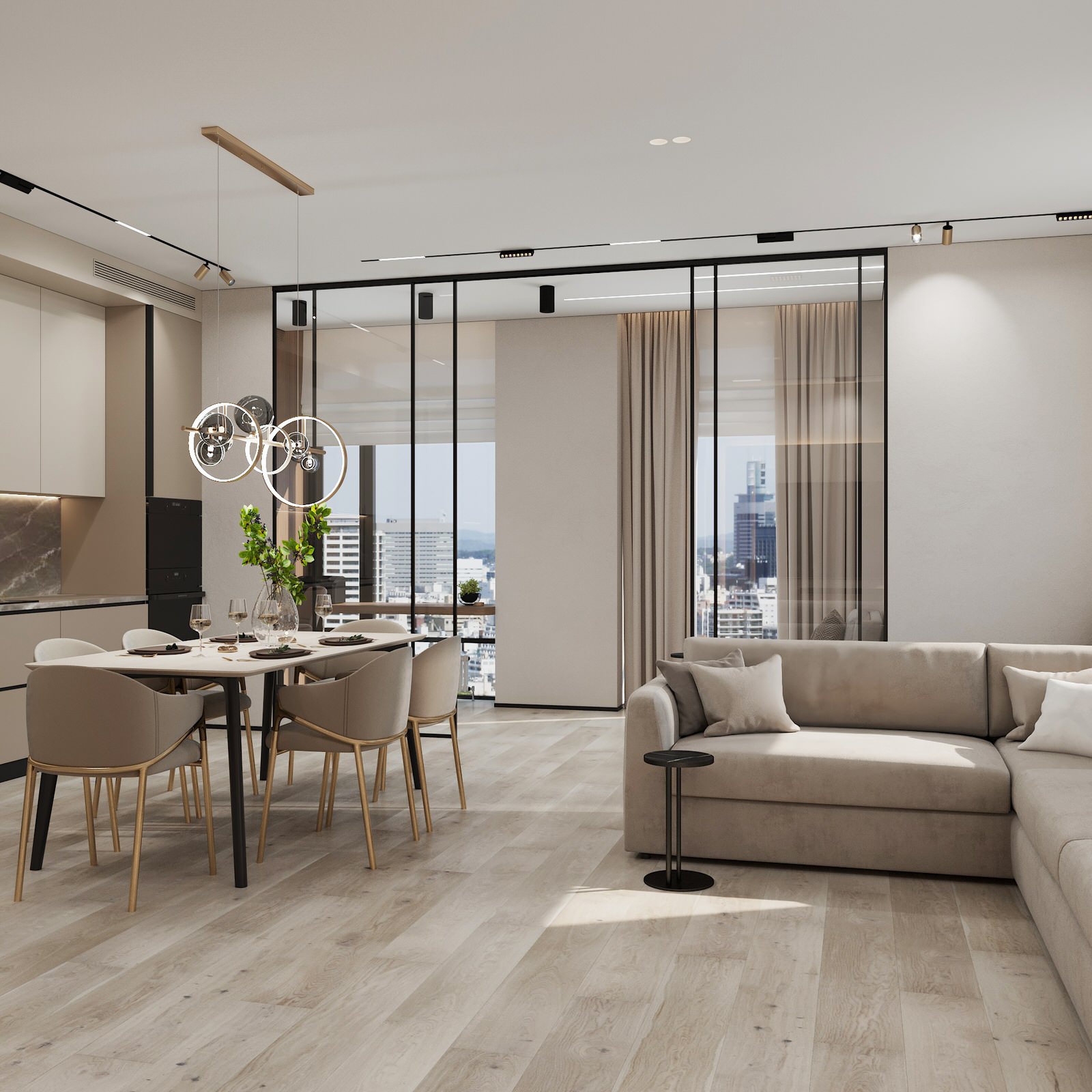 2023г. Интерьер квартиры 134 м2 в ЖК "Чикаго"