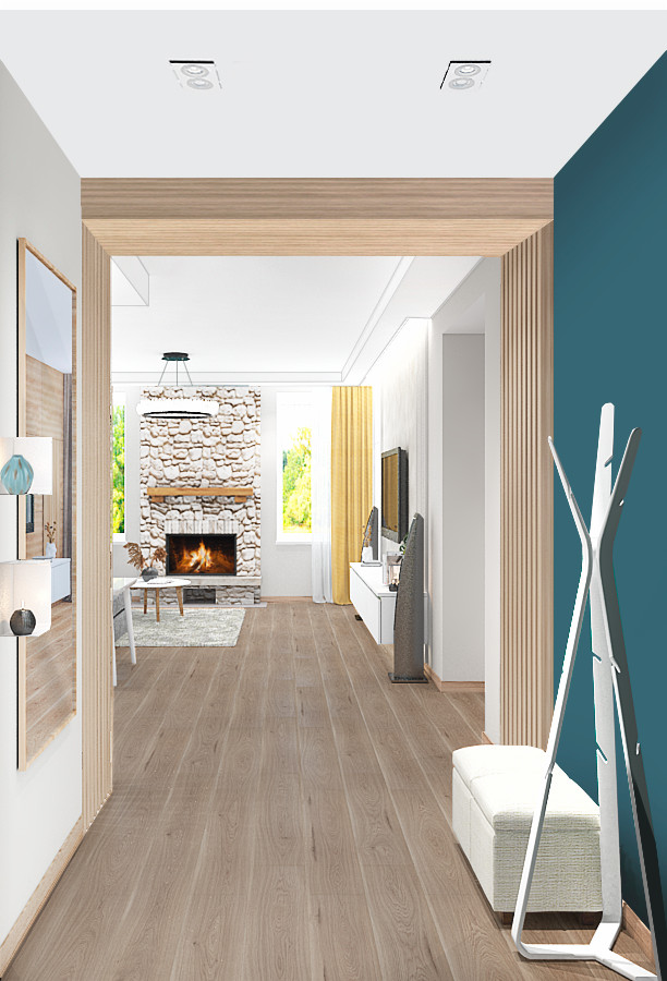 Зал с камином