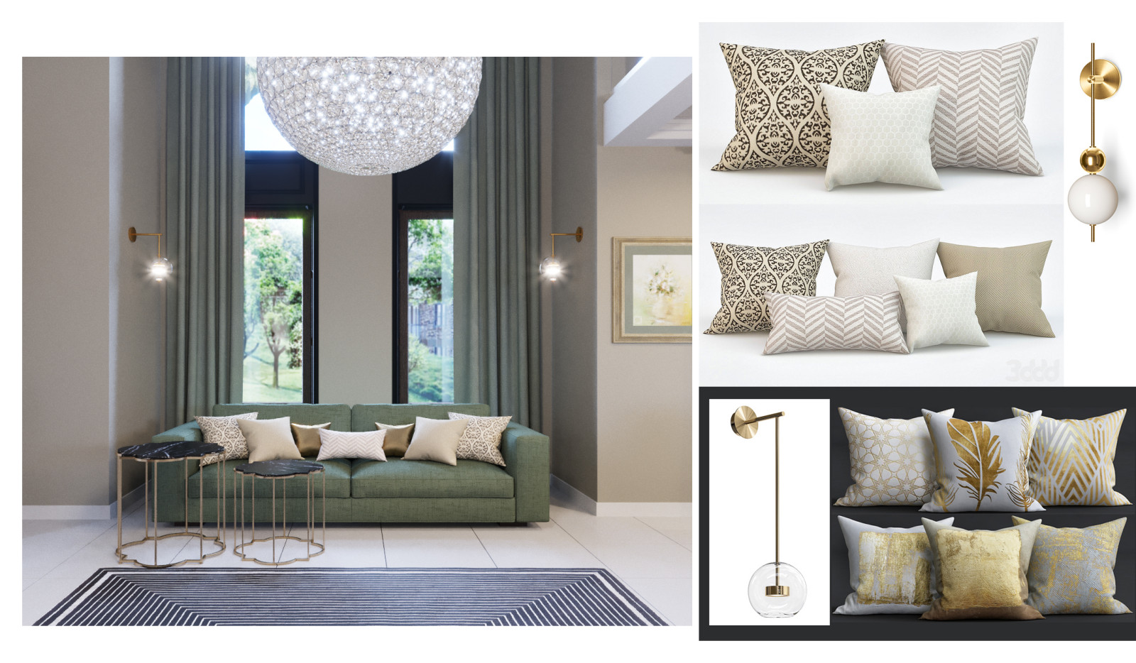 Дизайн интерьера кухни-гостиной со вторым светом в доме.