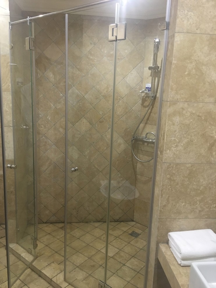 Обложка проекта: Травертин в ванной комнате