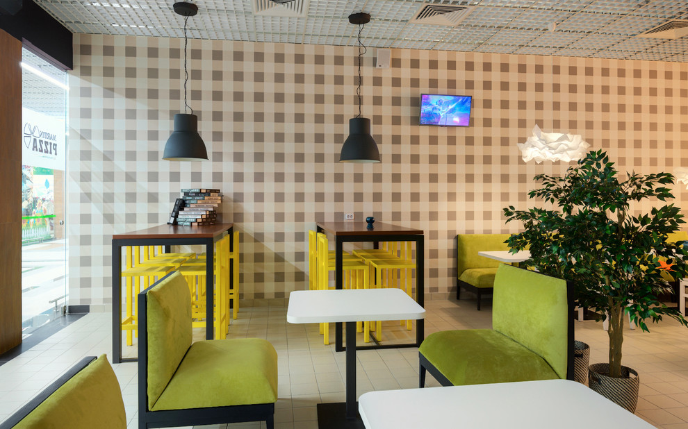 Обложка проекта: Реализованный проект городского кафе. Дизайн проект пиццерии. Фото.