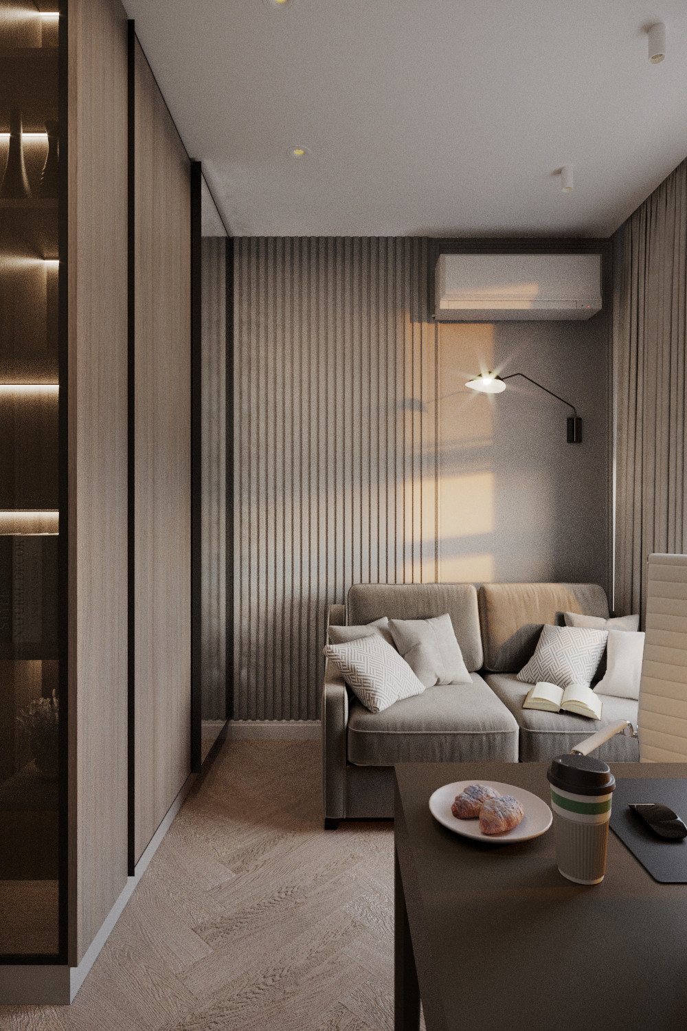 Дизайн проект квартиры в стиле легкая классика ЖК Сердце столицы