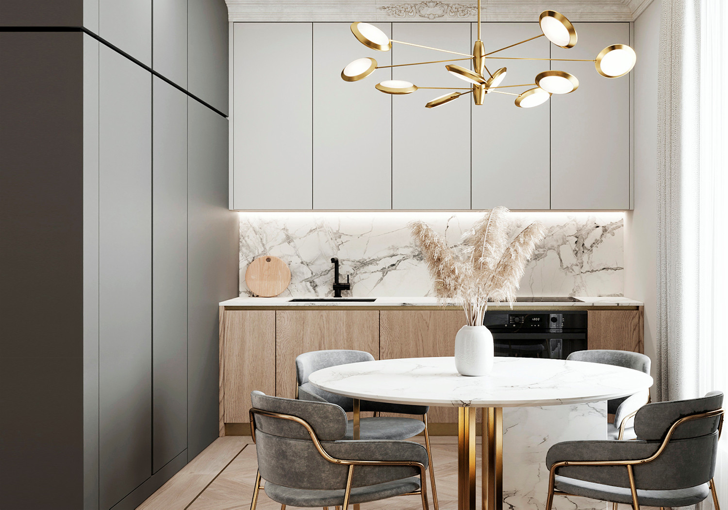 Обложка проекта: Кухня и гостиная зона для апарт отеля в Санкт-Петербурге