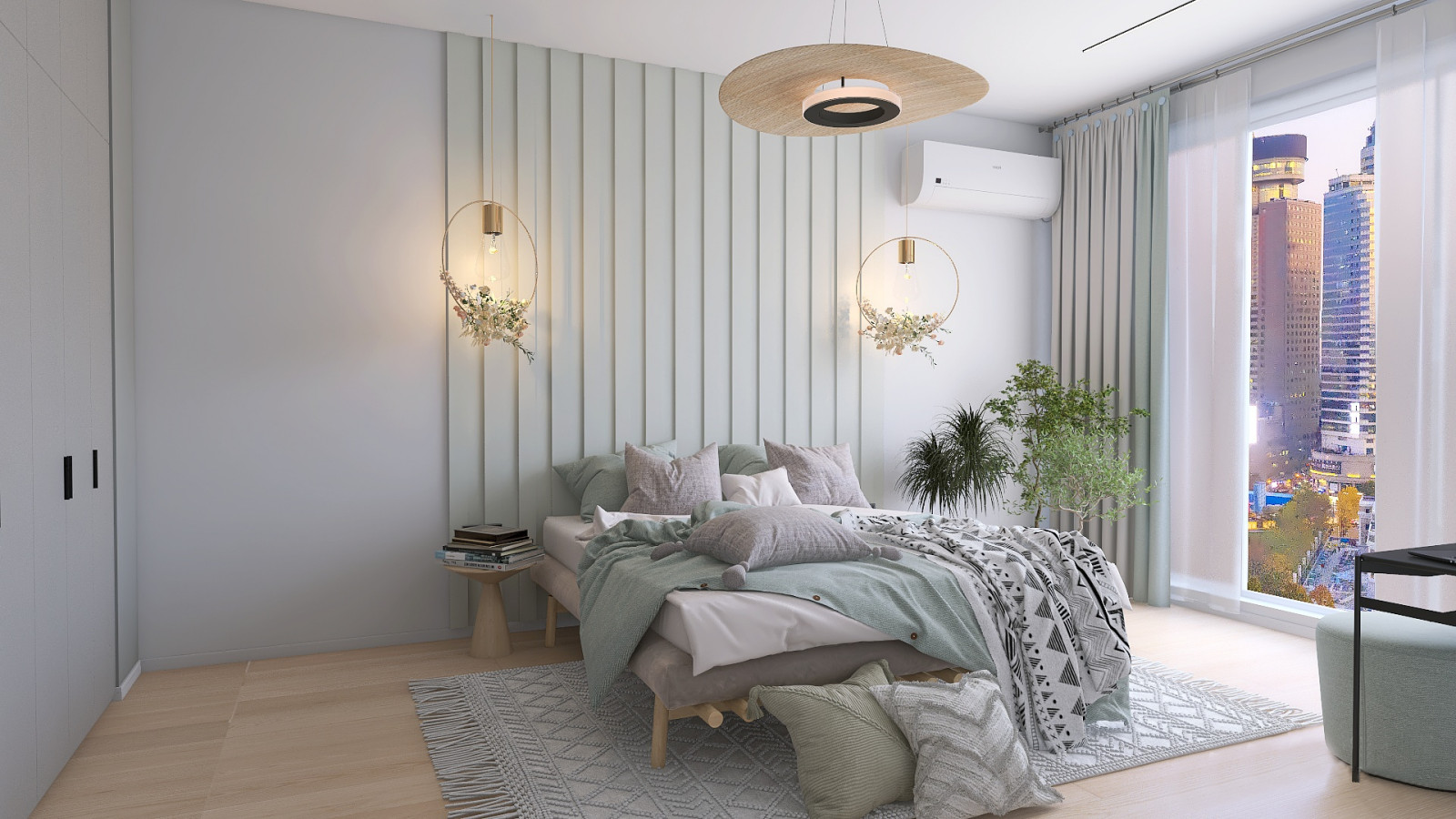 Нежная спальня в скандинавском стиле