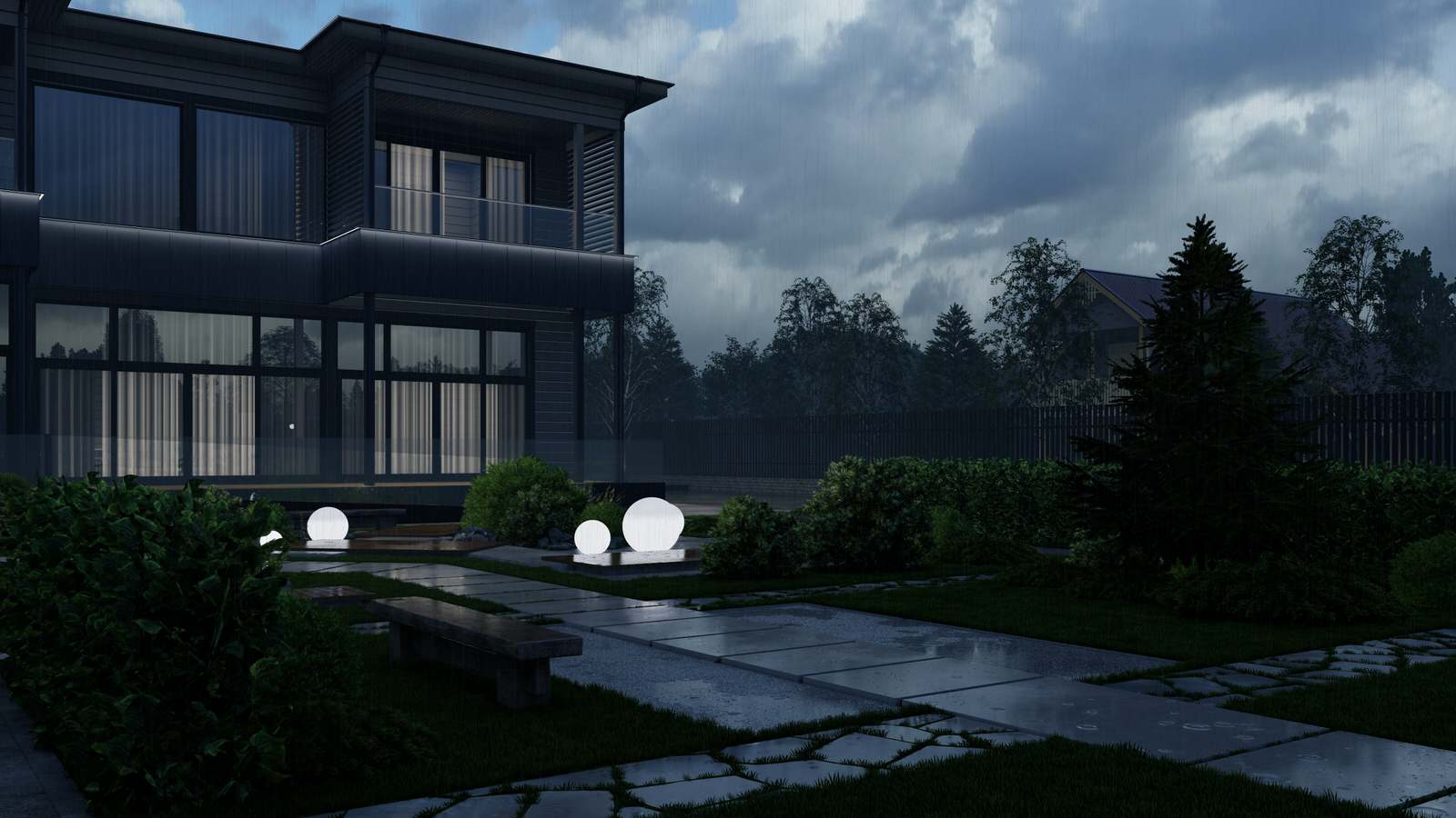 Концепция экстерьера и ландшафта загородного дома