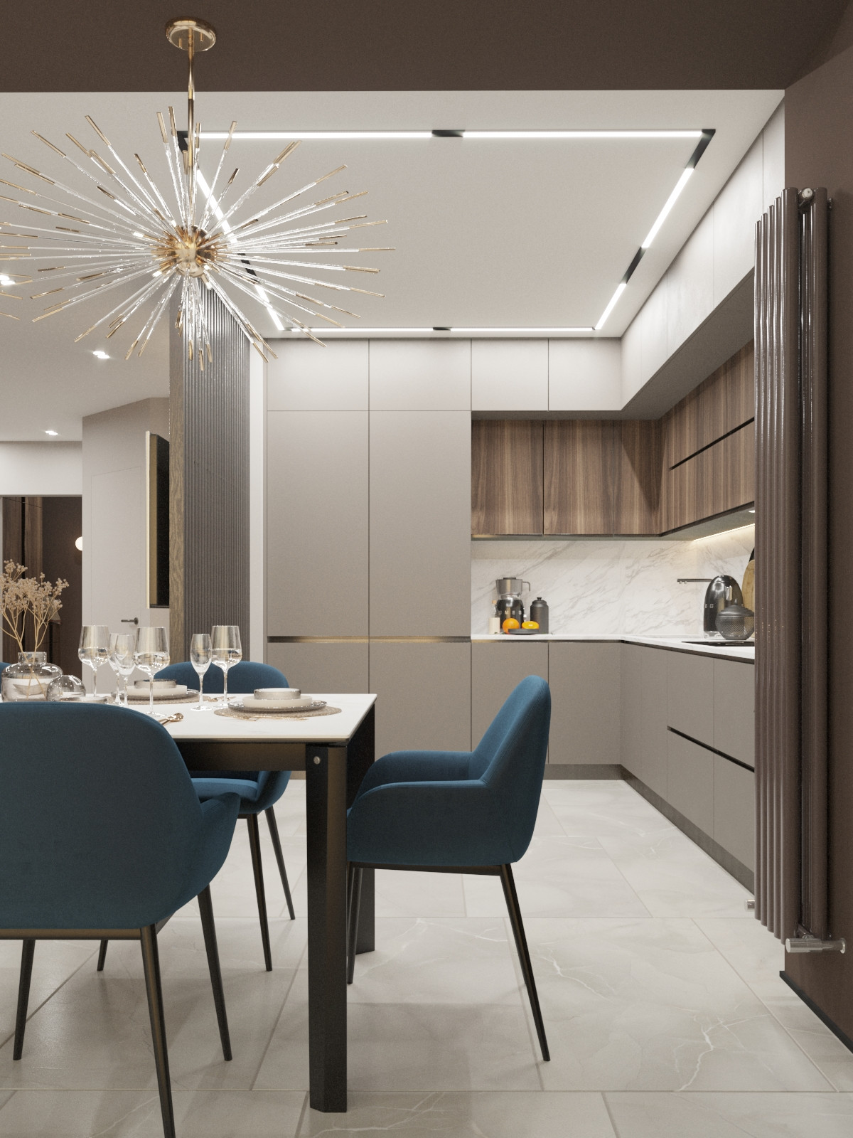 Контрастный дизайн в проекте квартиры в ЖК Культура