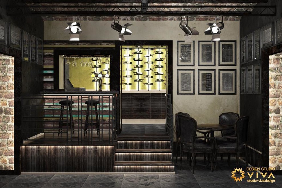 Дизайн-проект интерьера винного бара "Кюхельбекер" в Павловске, Санкт-Петербург.