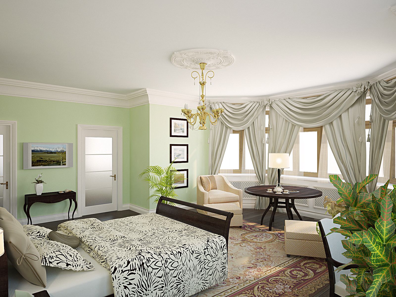 Дизайн спальни в загородном доме