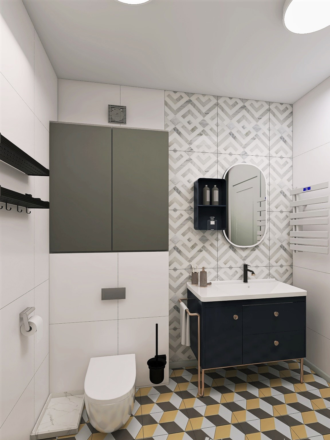 Дизайн-проект двухкомнатной квартиры в стиле mid-century modern