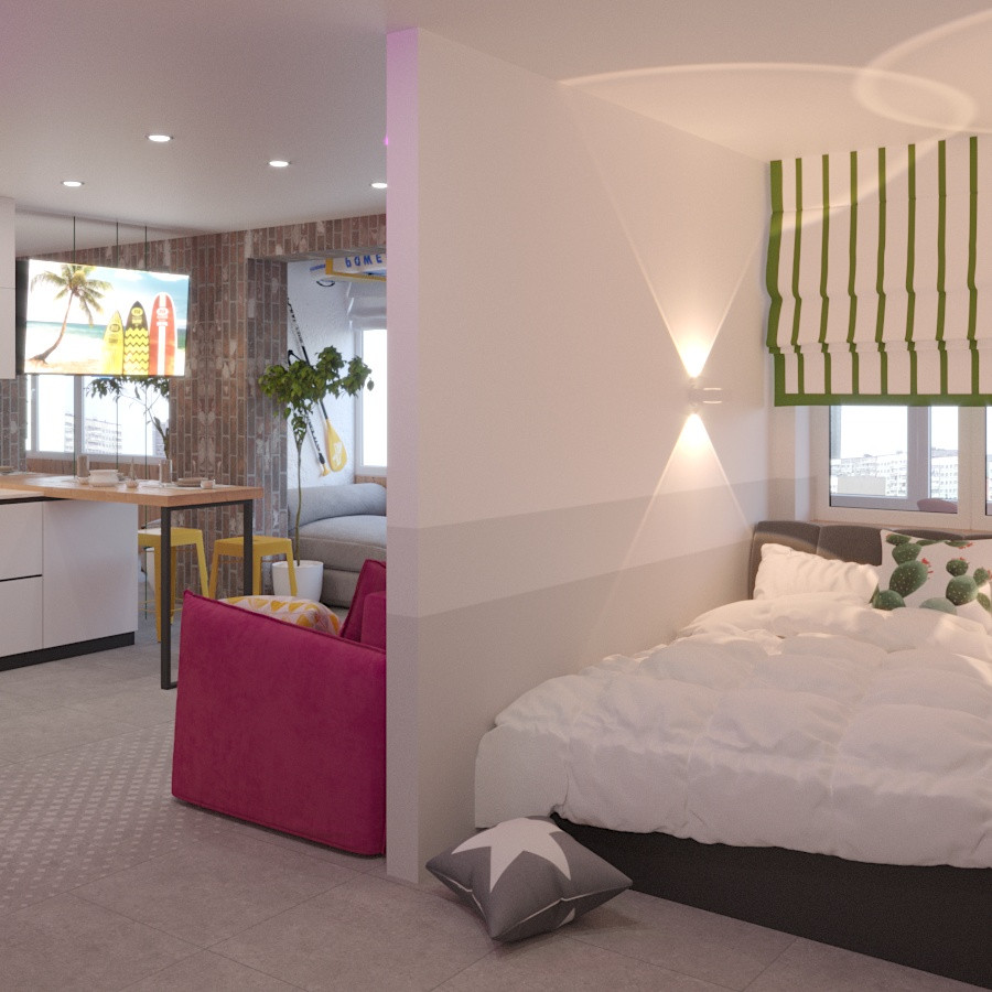 Яркая студия для девушки