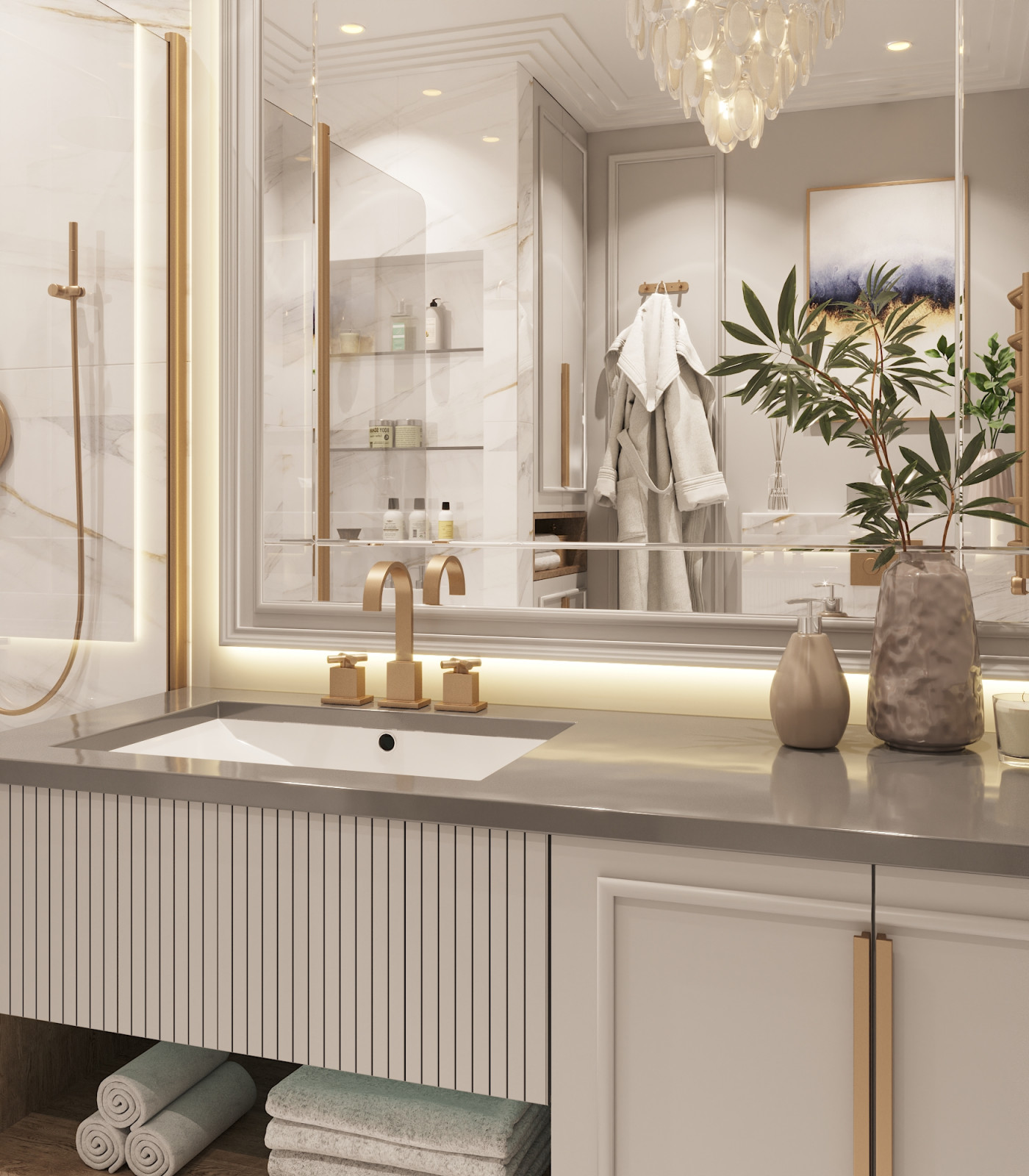 "Зазеркалье", дизайн 2комнатной квартиры 66 м2